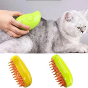 Cat Dog Steamy Brush for pet grooming and massage, electric sprayer with soft bristles for gentle hair care.