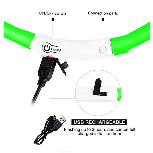 USB Rechargeable Luminous Collar