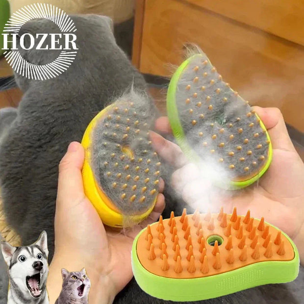 Cat Dog Steamy Brush for pet grooming, shedding, and massage with steam technology.