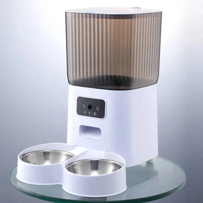 5L double bowls smart cat feeder with camera and voice recorder.